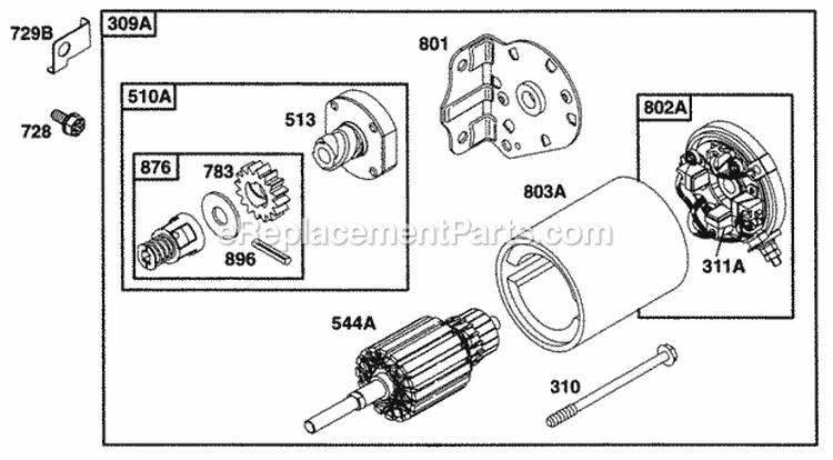 Page H Diagram and Parts List for 28A702-0102-01  Briggs and Stratton Engine